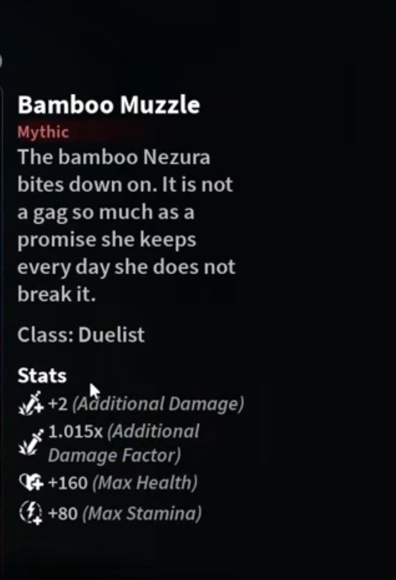 Bamboo Muzzle item card