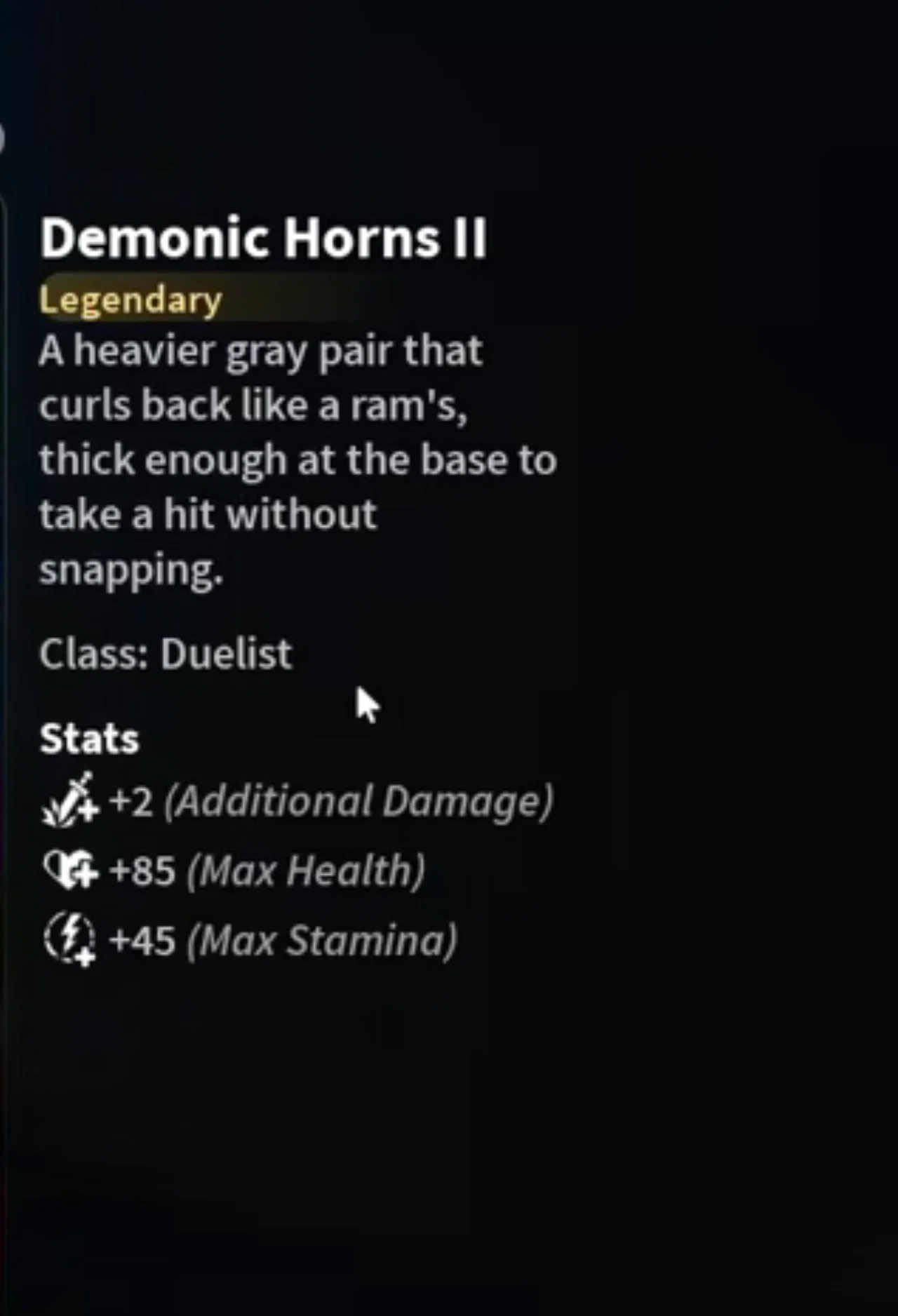 Demonic Horns II item card