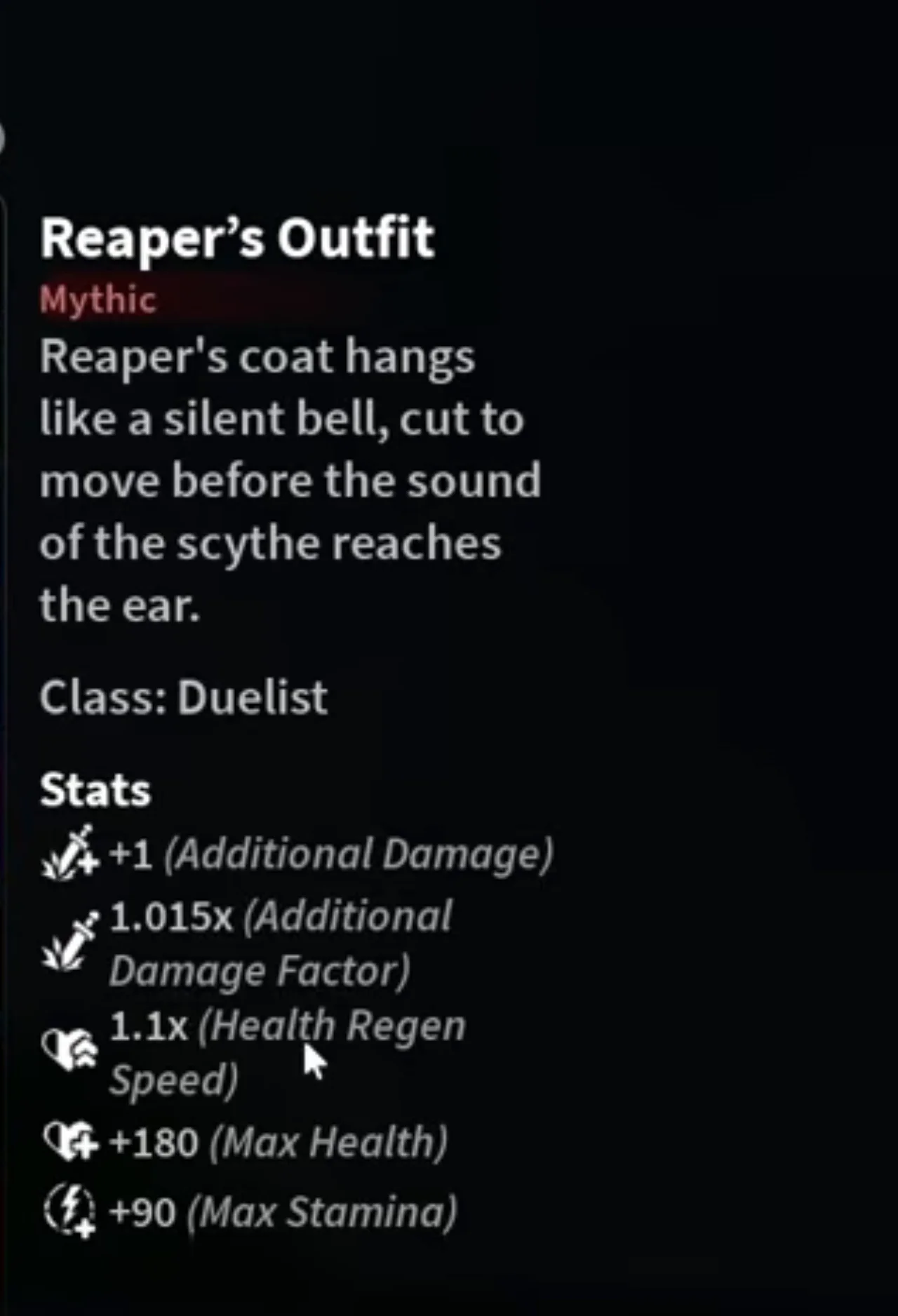 Reaper's Outfit item card
