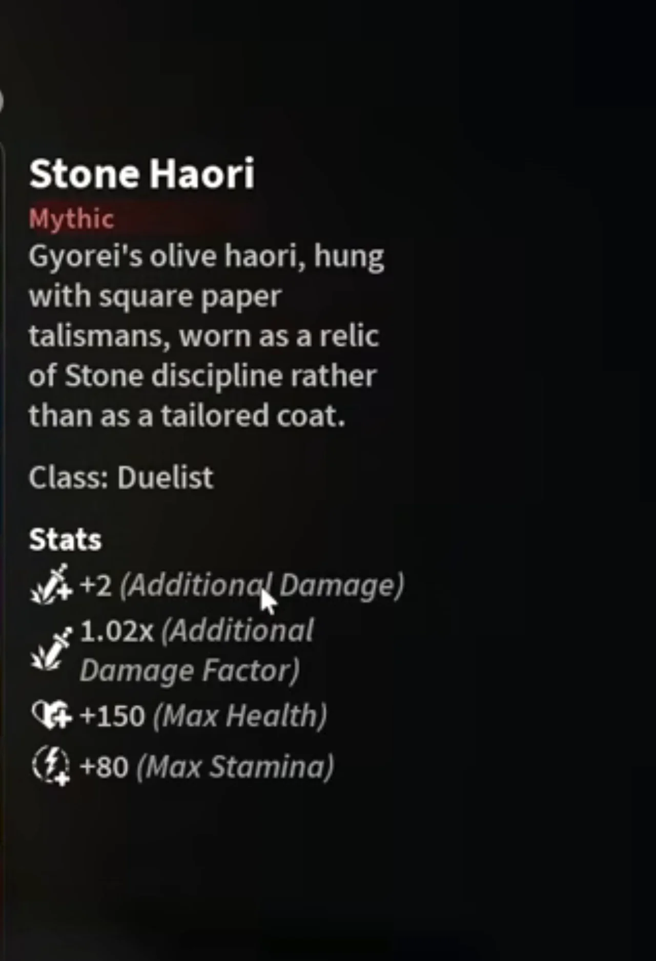 Stone Haori item card