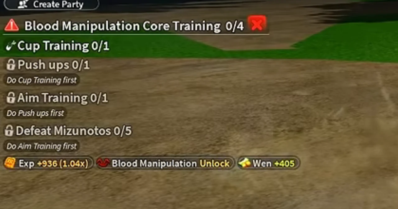 The Blood Manipulation Core Training tracker