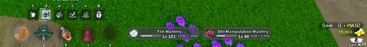 The move row and two mastery bars