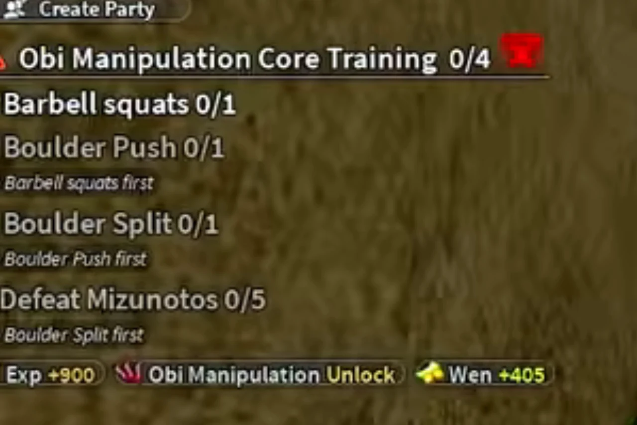 The Obi Manipulation Core Training quest tracker