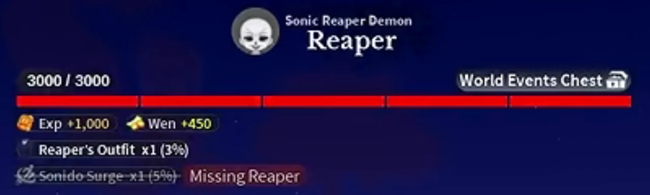 The Reaper boss health bar