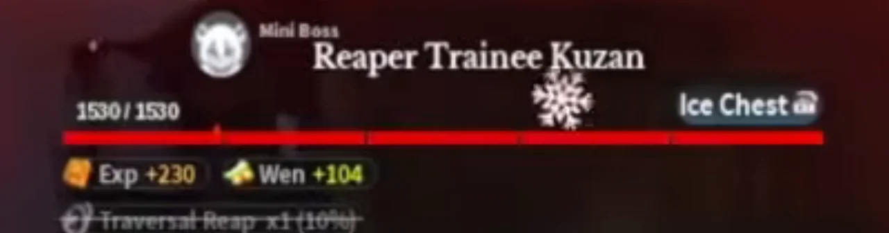Reaper Trainee Kuzan's boss bar