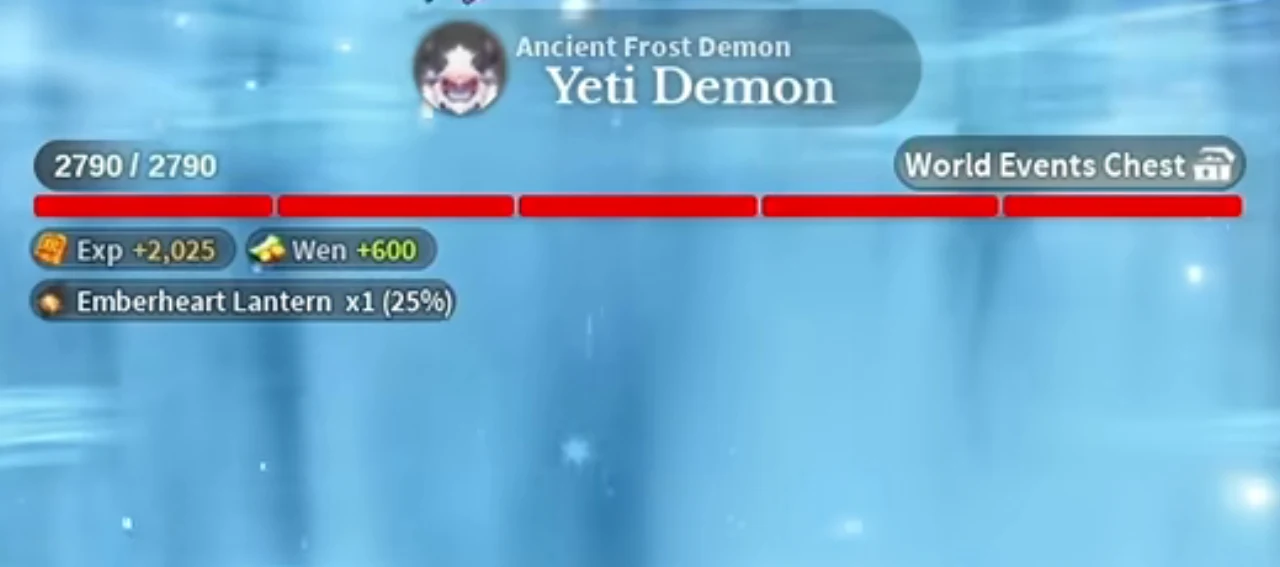 The Yeti's health bar