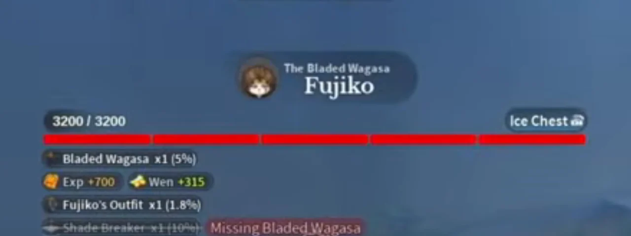 Fujiko's boss bar after the patch