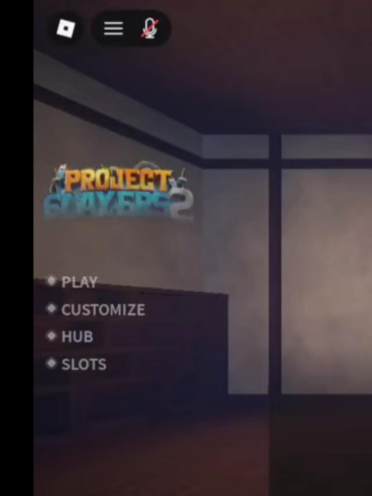 The game's main menu with four options on the left