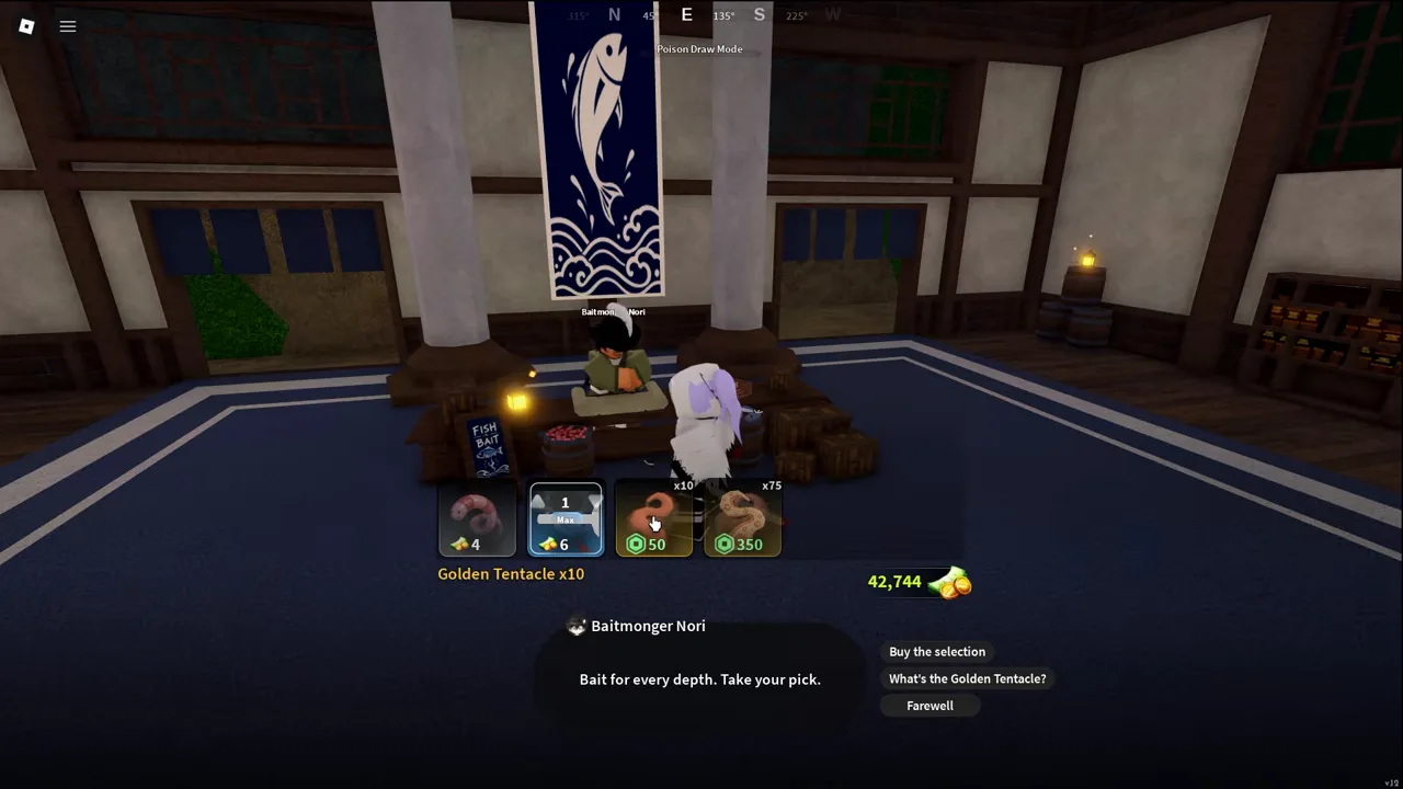 A bait shop inside a house with four items on a shelf