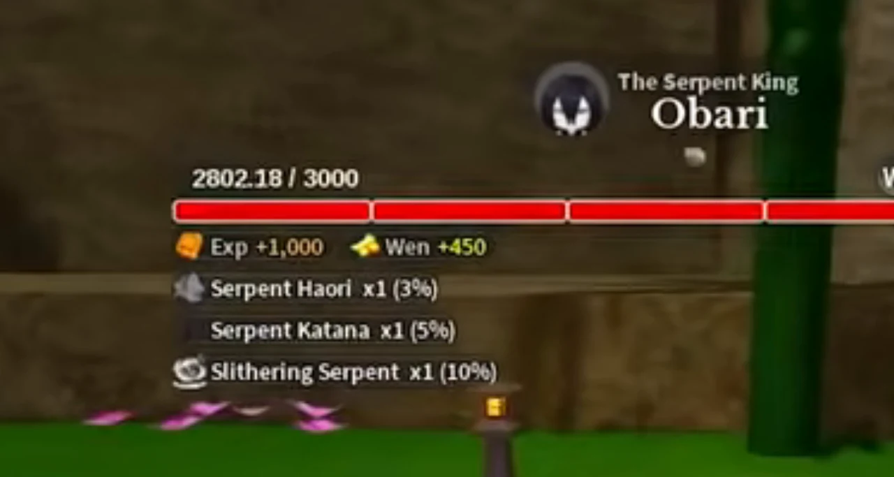 Obari's health bar after the patch