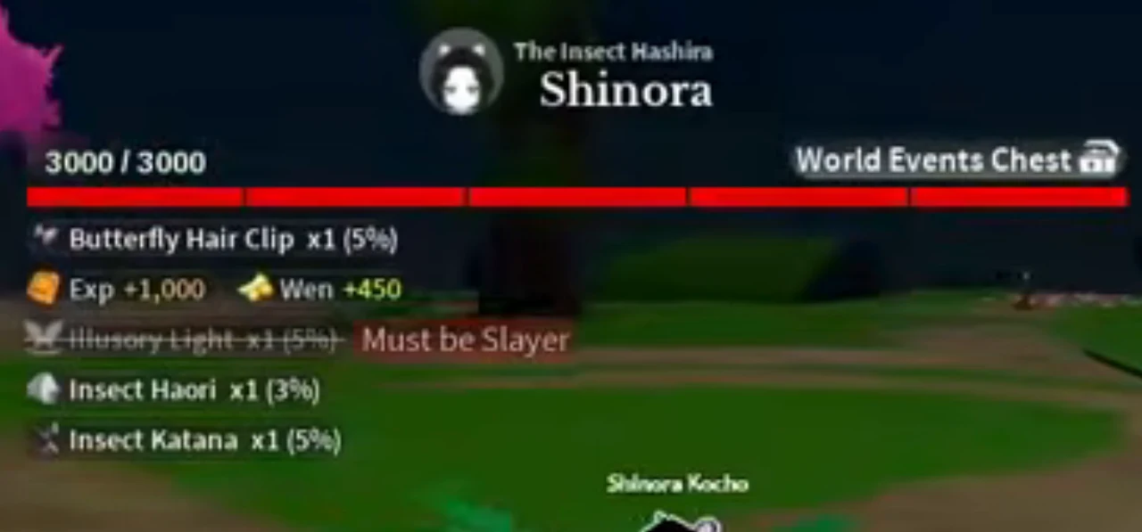 Shinora's health bar at launch