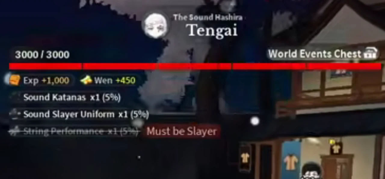 Tengai's health bar at launch