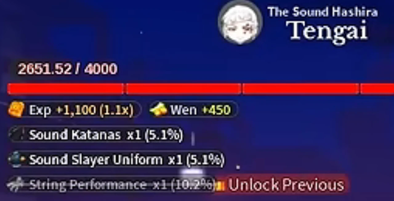 Tengai's health bar with two players and a small luck boost