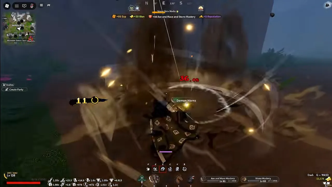 A Slayer finishing a demon, reward toasts including positive reputation