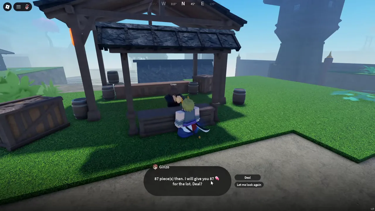 Ginzo offering pink ore for 87 pieces of gear