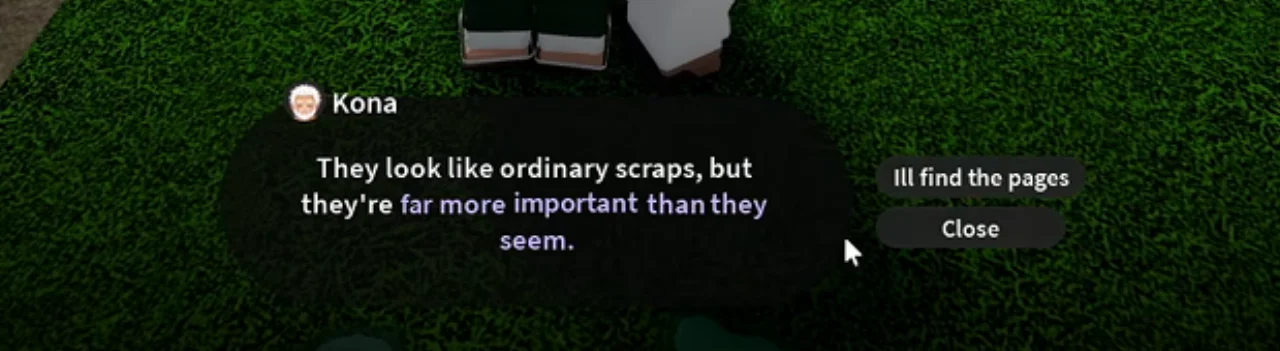 Kona's last line with the accept button