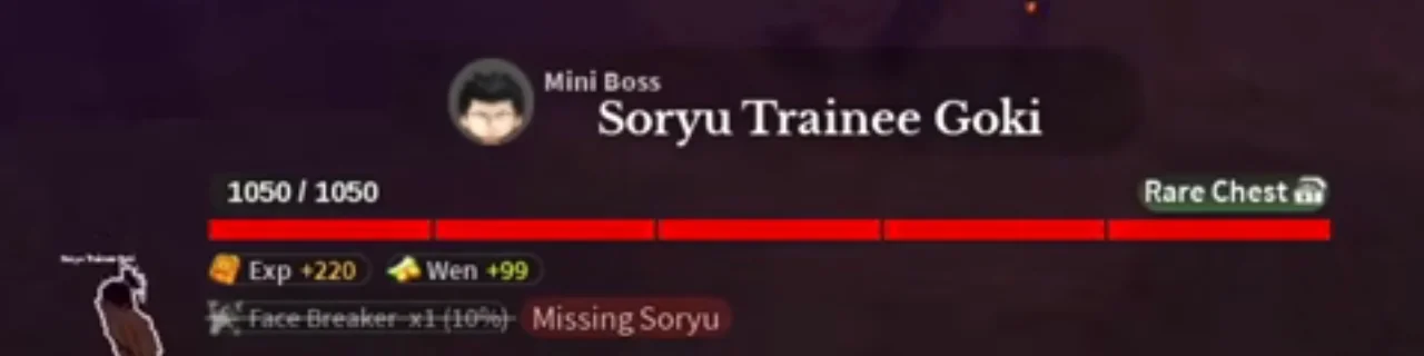 Soryu Trainee Goki's boss bar
