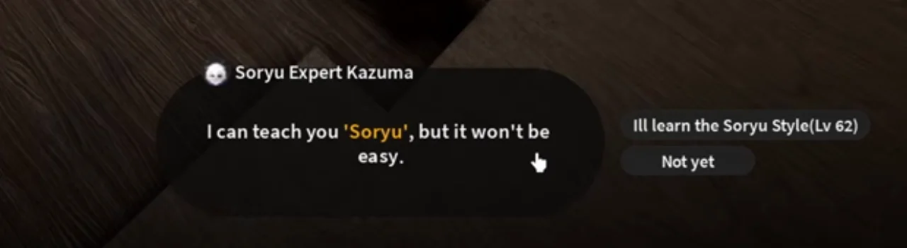Kazuma's offer with the accept button