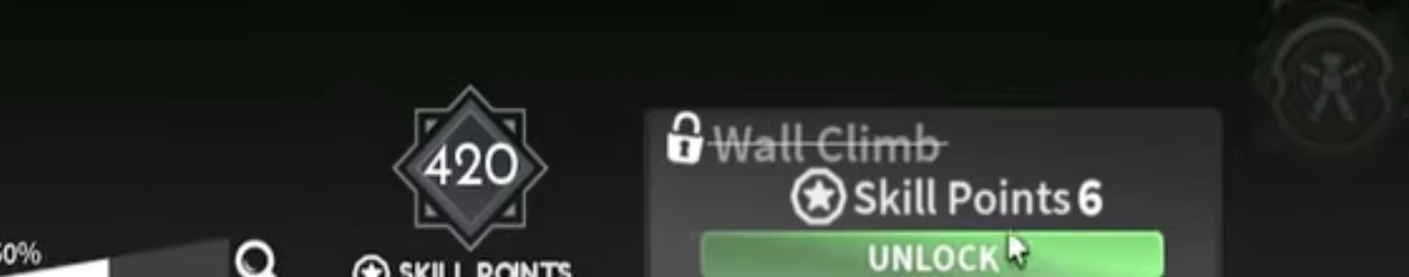 A node card for Wall Climb