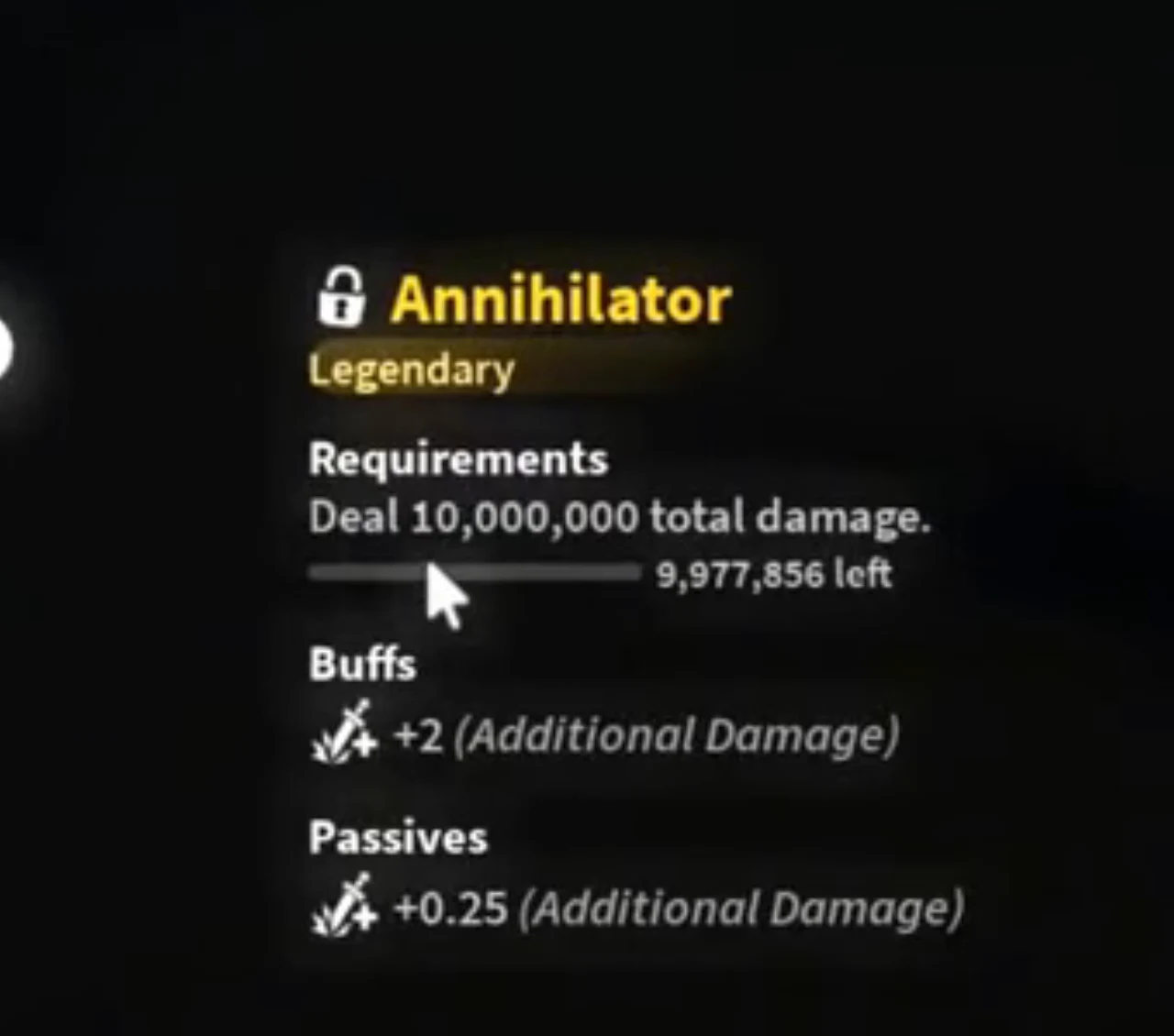 Tooltip for the Annihilator title