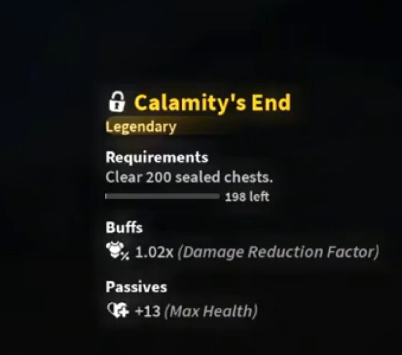 Tooltip for the Calamity's End title