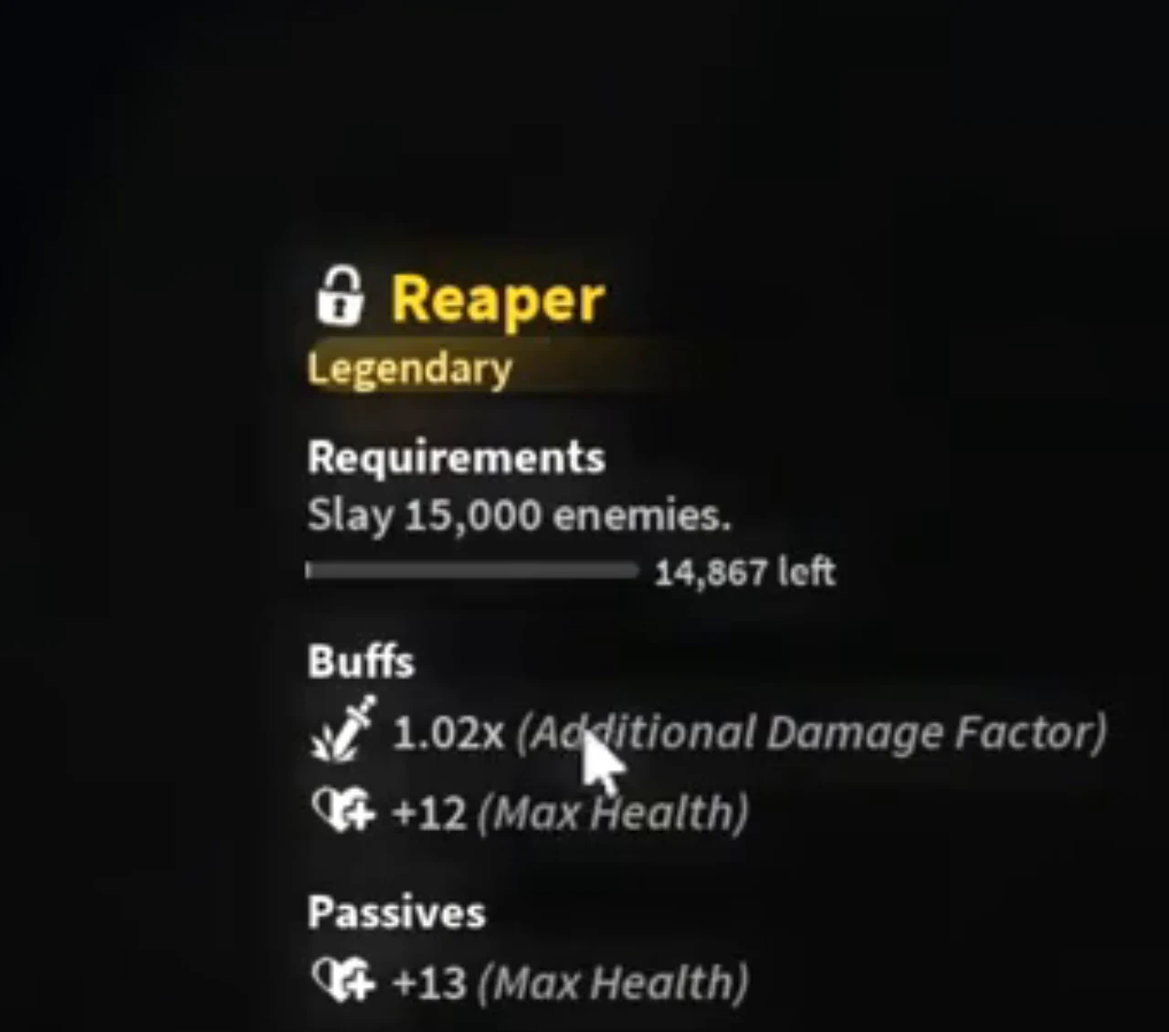 Tooltip for the Reaper title