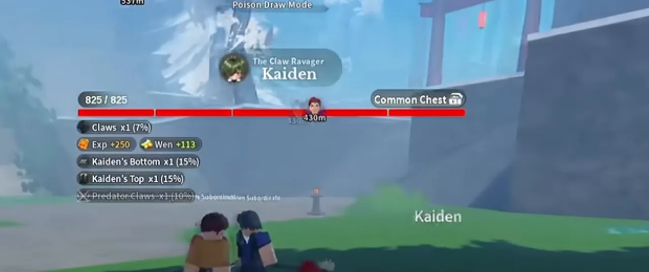 A boss health bar with six lines of drops underneath