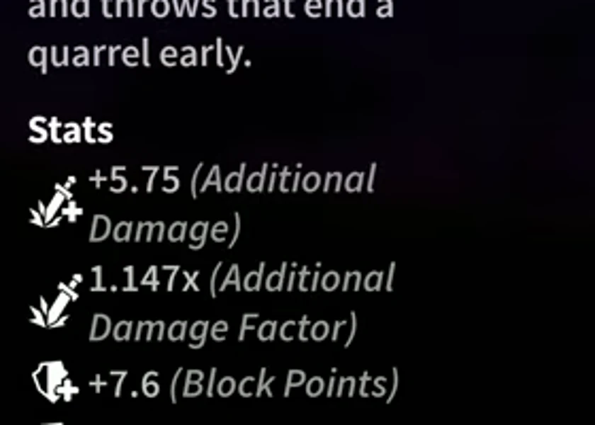 The stats on a Nightfall Gauntlet card