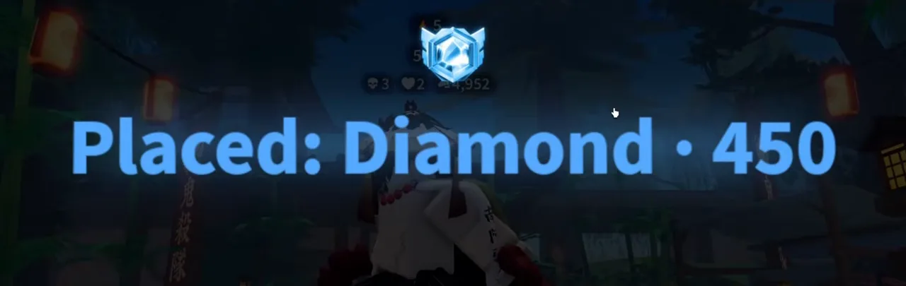 A large banner reading Placed: Diamond 450