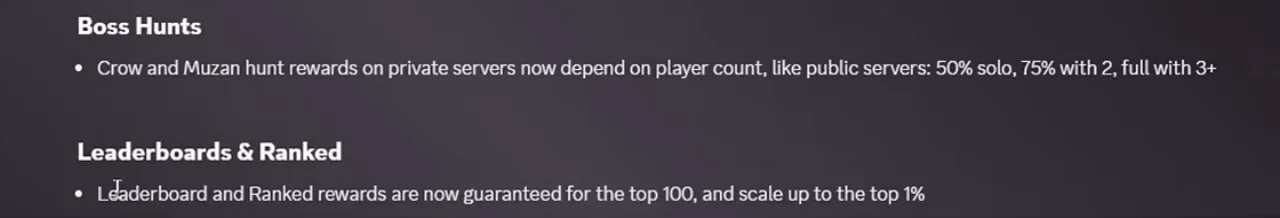 Two sections of the V0.18 update notes